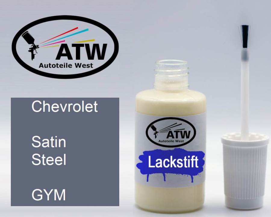 Chevrolet, Satin Steel, GYM: 20ml Lackstift, von ATW Autoteile West.